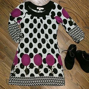 Polka dot knit dress
